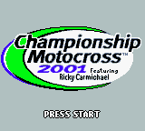 Championship Motocross 2001 title screen for GameBoy Color
